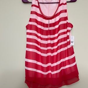 Red and pink sleeveless New York and Co top size XL NWT